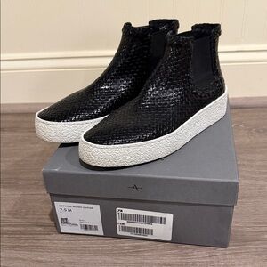 Aquatalia Women’s Geovana Woven Leather Slip-on Booties